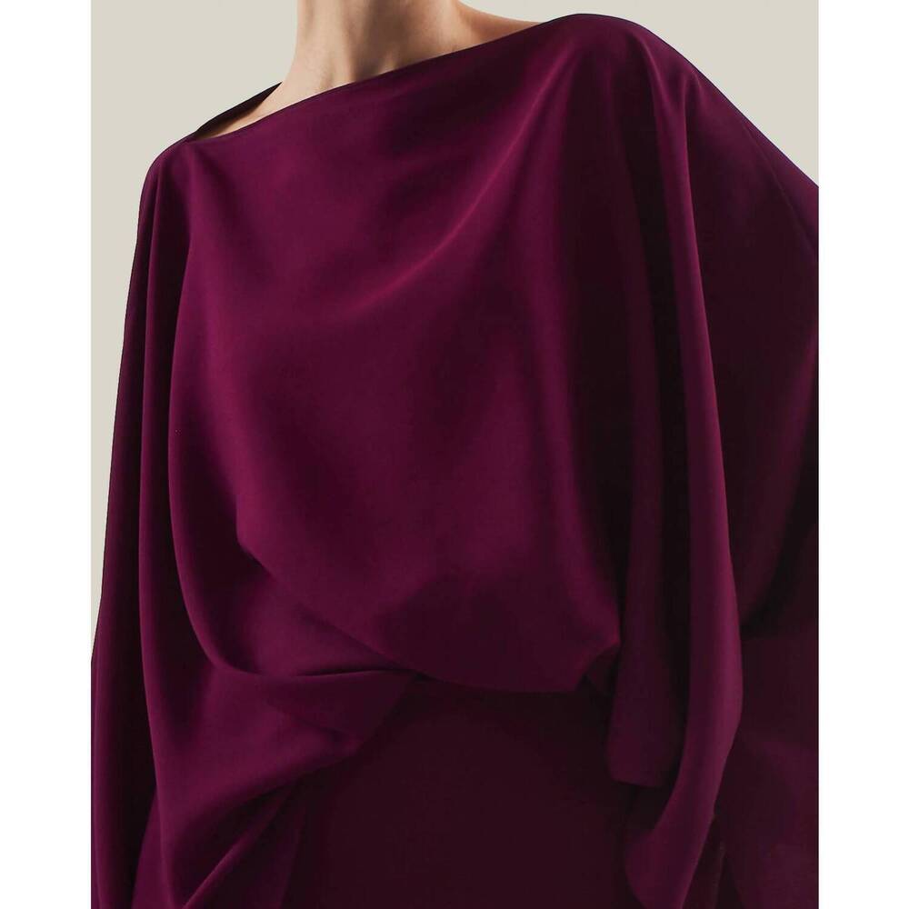 NEW TALLER MARMO eolia oversized blouson dress in plum - Picture 4 of 4